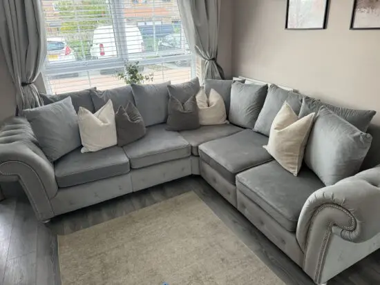 Grey dfs corner sofa