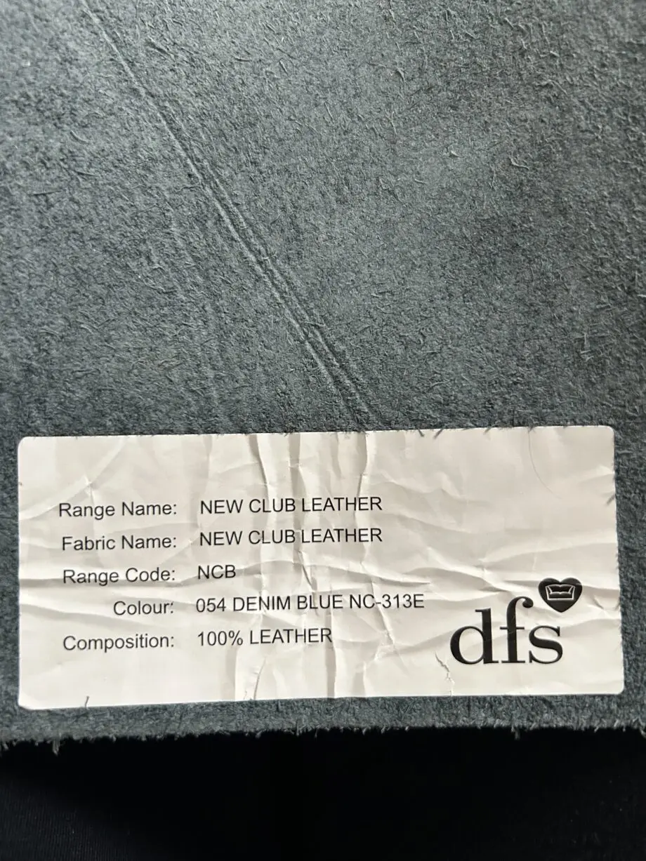 Dfs Falcon 2 seater power recliner sofa leather denim blue coloured