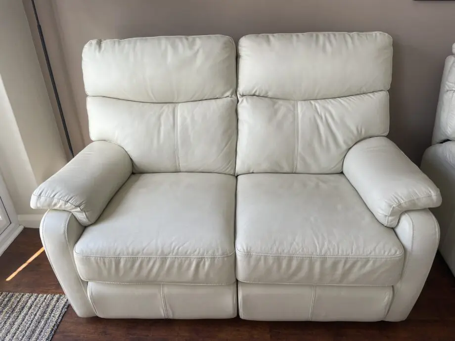 2 seater real leather manual recliner sofa