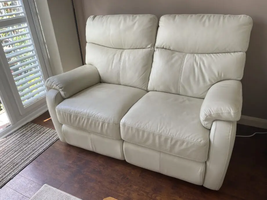 2 seater real leather manual recliner sofa