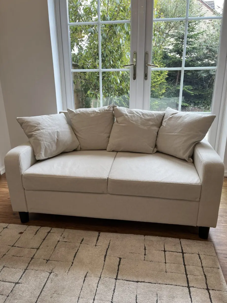 Laura James “Tracy” 2-Seater Sofa – Oatmeal, Like New