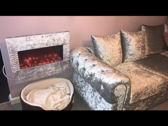 Silver velvet corner sofa