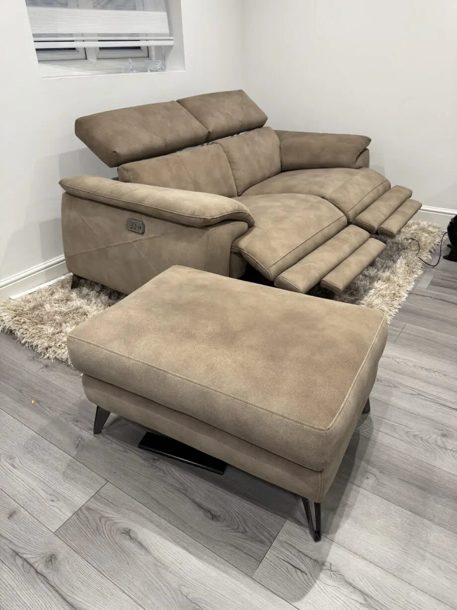 DFS Caldo 2 seater recliner and footstool