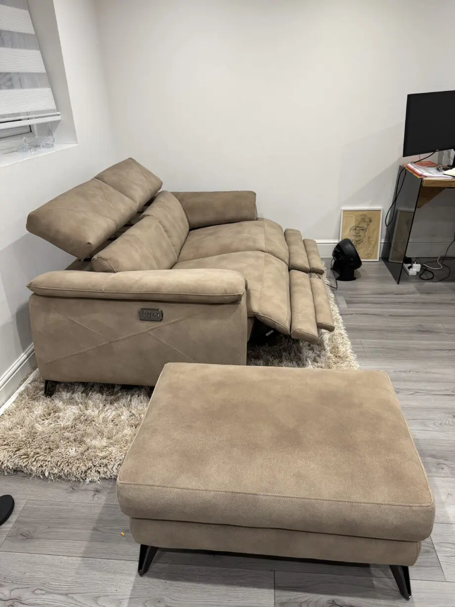 DFS Caldo 2 seater recliner and footstool