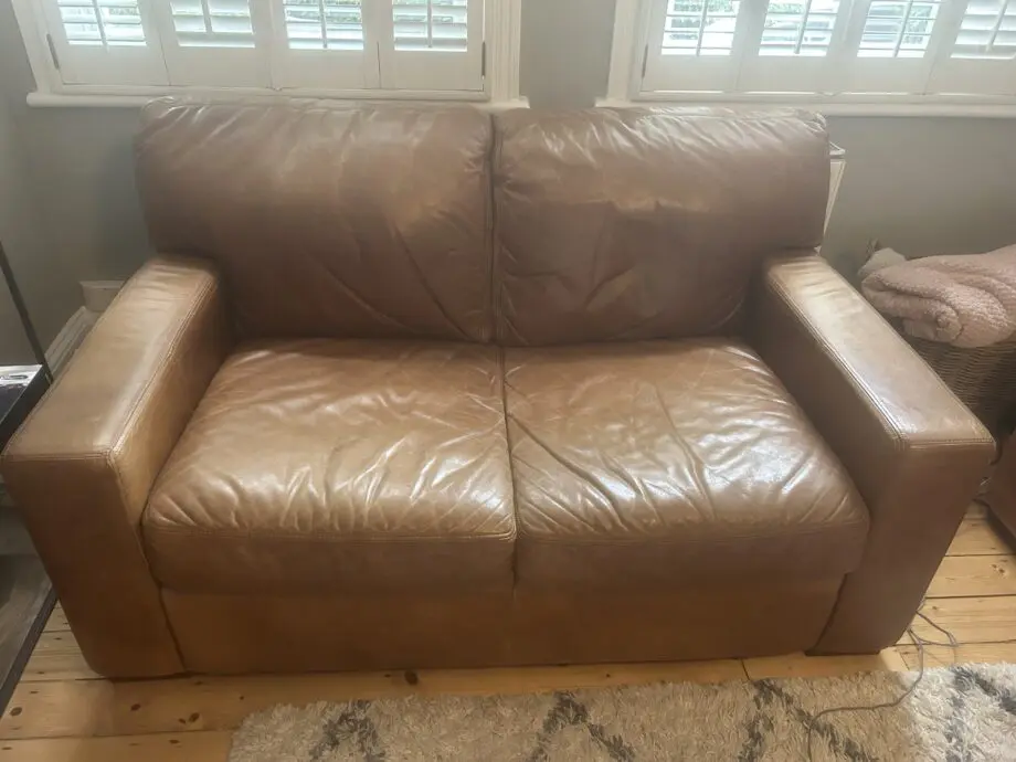 Tan Leather 3 Seater & 2 Seater Sofas