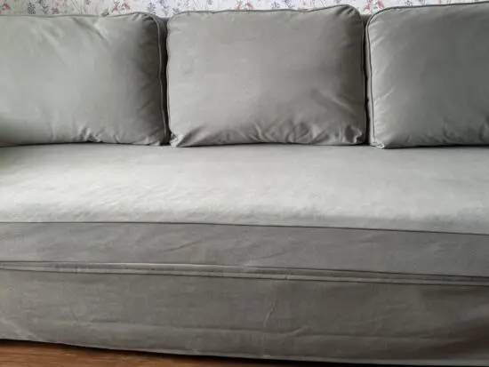Grey green sofa bed from ikea