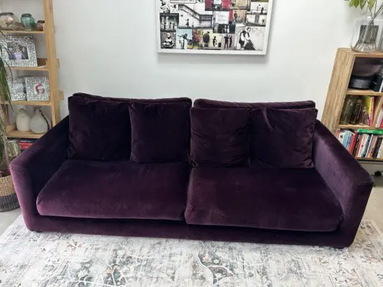 Habitat Aubergine Velvet Sofas - 4 seater and 3 seater