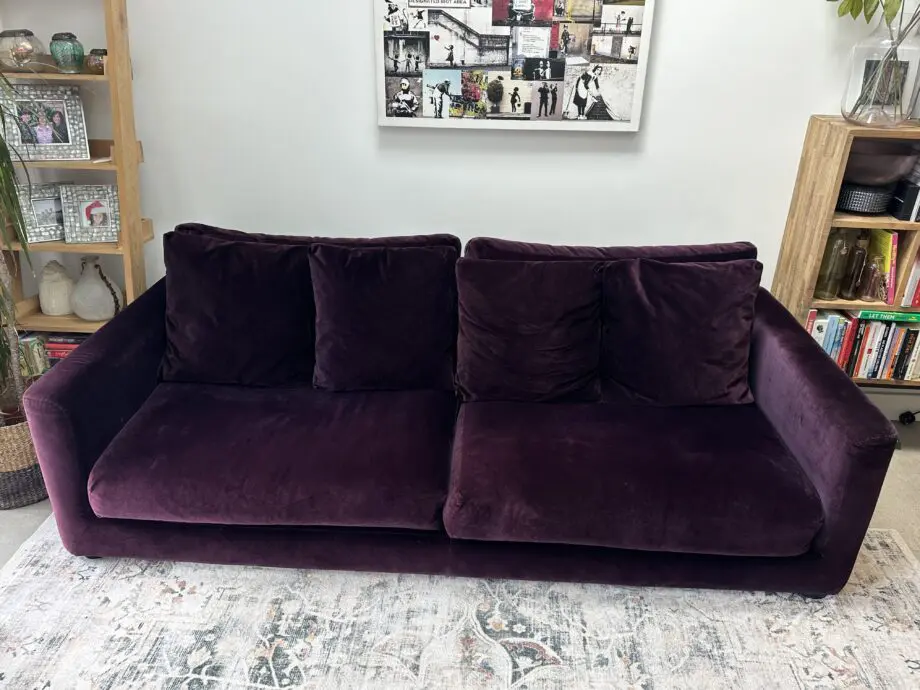 Habitat Aubergine Velvet Sofas - 4 seater and 3 seater