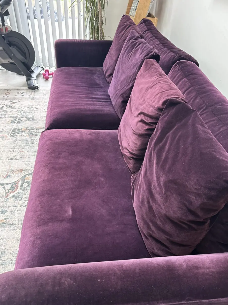 Habitat Aubergine Velvet Sofas - 4 seater and 3 seater