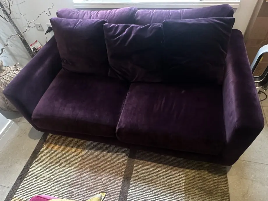 Habitat Aubergine Velvet Sofas - 4 seater and 3 seater