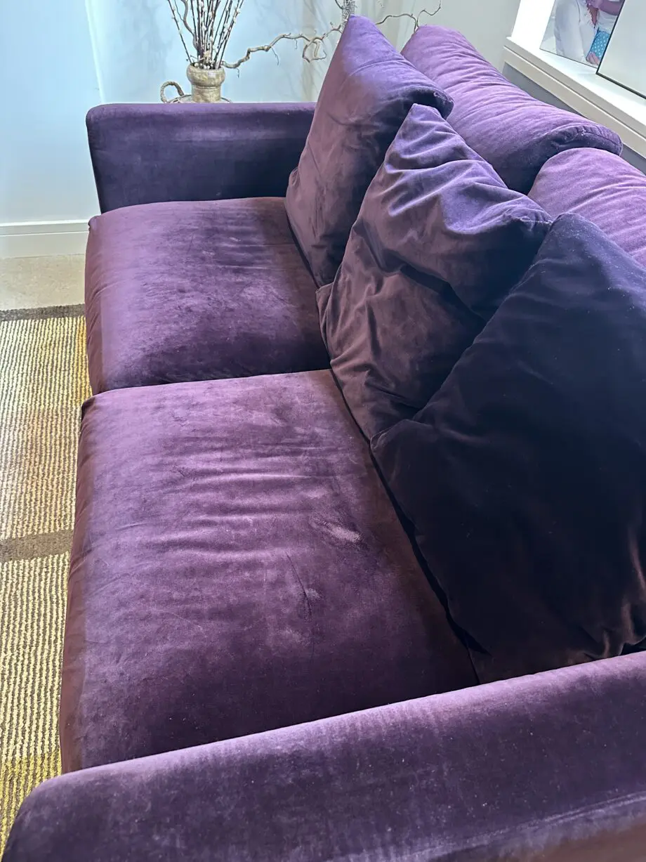 Habitat Aubergine Velvet Sofas - 4 seater and 3 seater