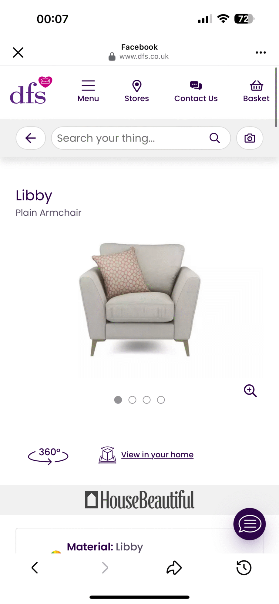 Brand new - in packaging DFS Libby Armchair