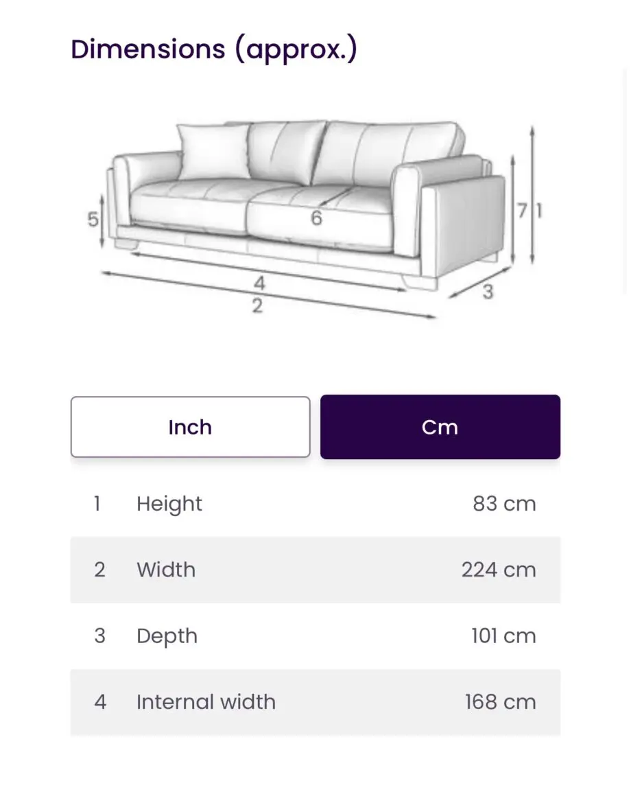 DFS Balboa 4 Seater Sofa & Footstool - Grey