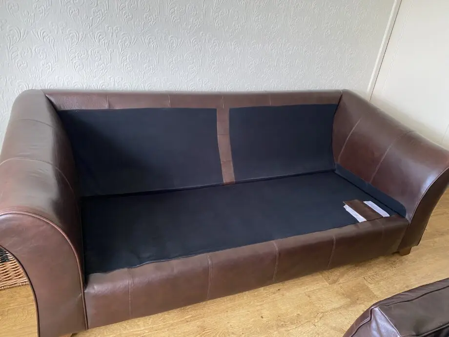 M&S Chocolate Brown Leather Sofa