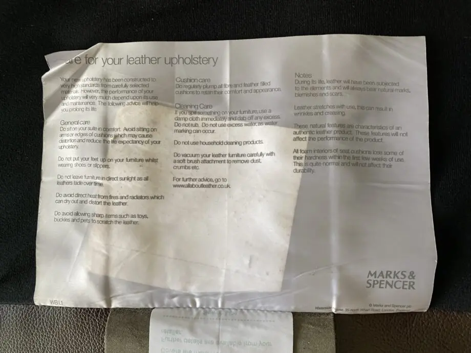 M&S Chocolate Brown Leather Sofa