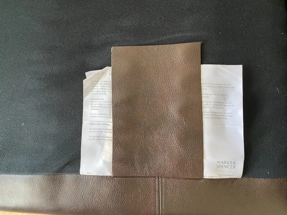 M&S Chocolate Brown Leather Sofa