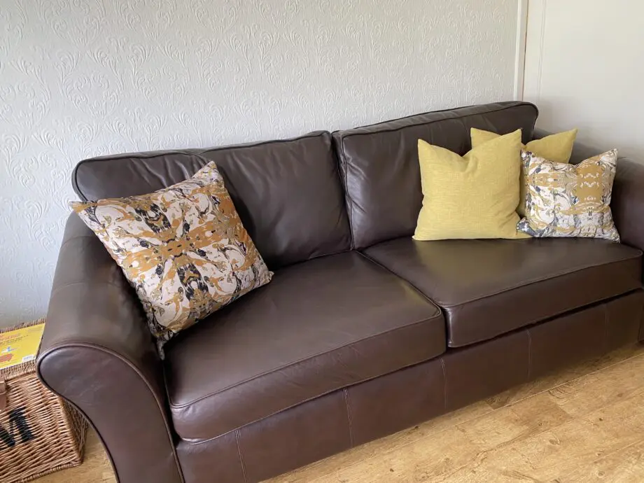 M&S Chocolate Brown Leather Sofa