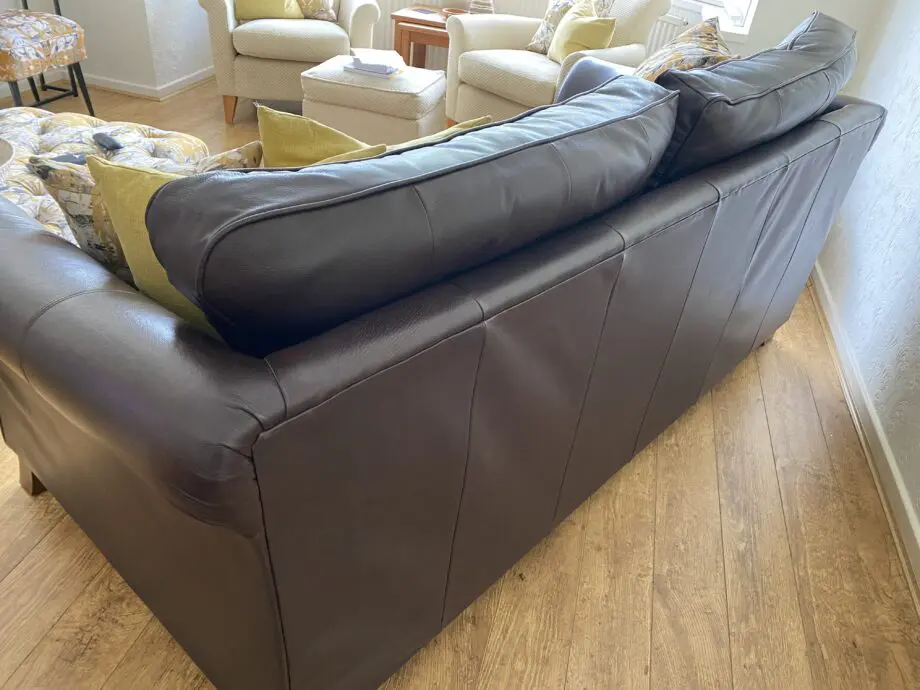 M&S Chocolate Brown Leather Sofa
