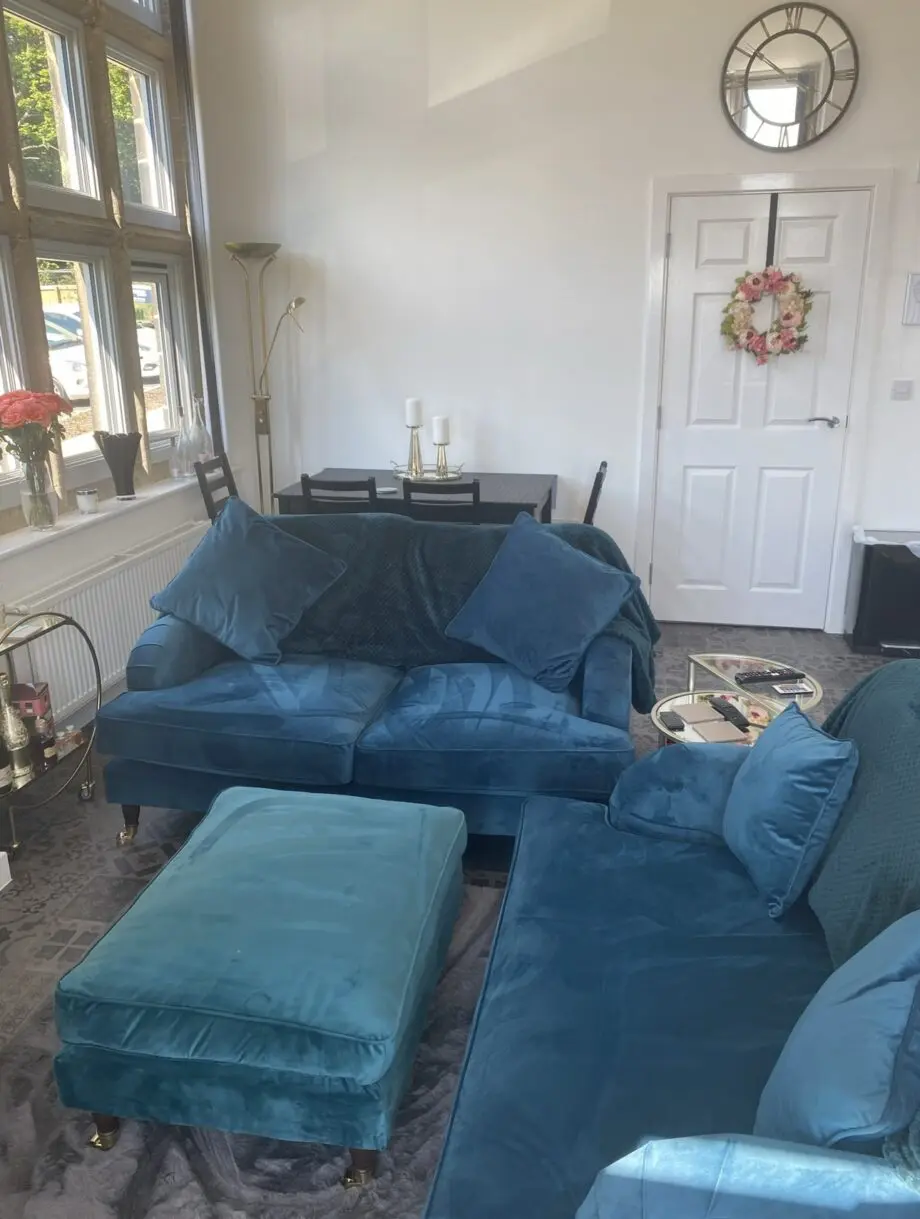Teal 3 piece sofa set