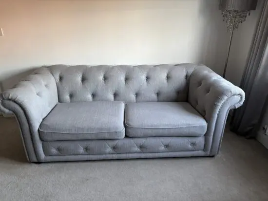DFS Grey Chesterfield sofa