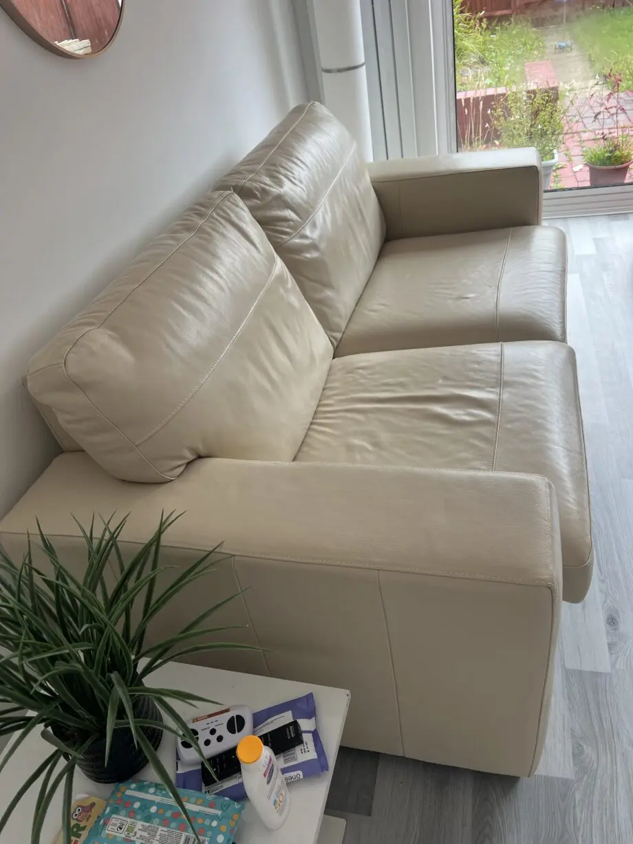 DFS beige 3 seater sofa bed