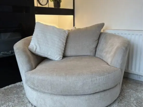 SCS Stacey Solomon Lola Swivel Snuggle Chair Couch