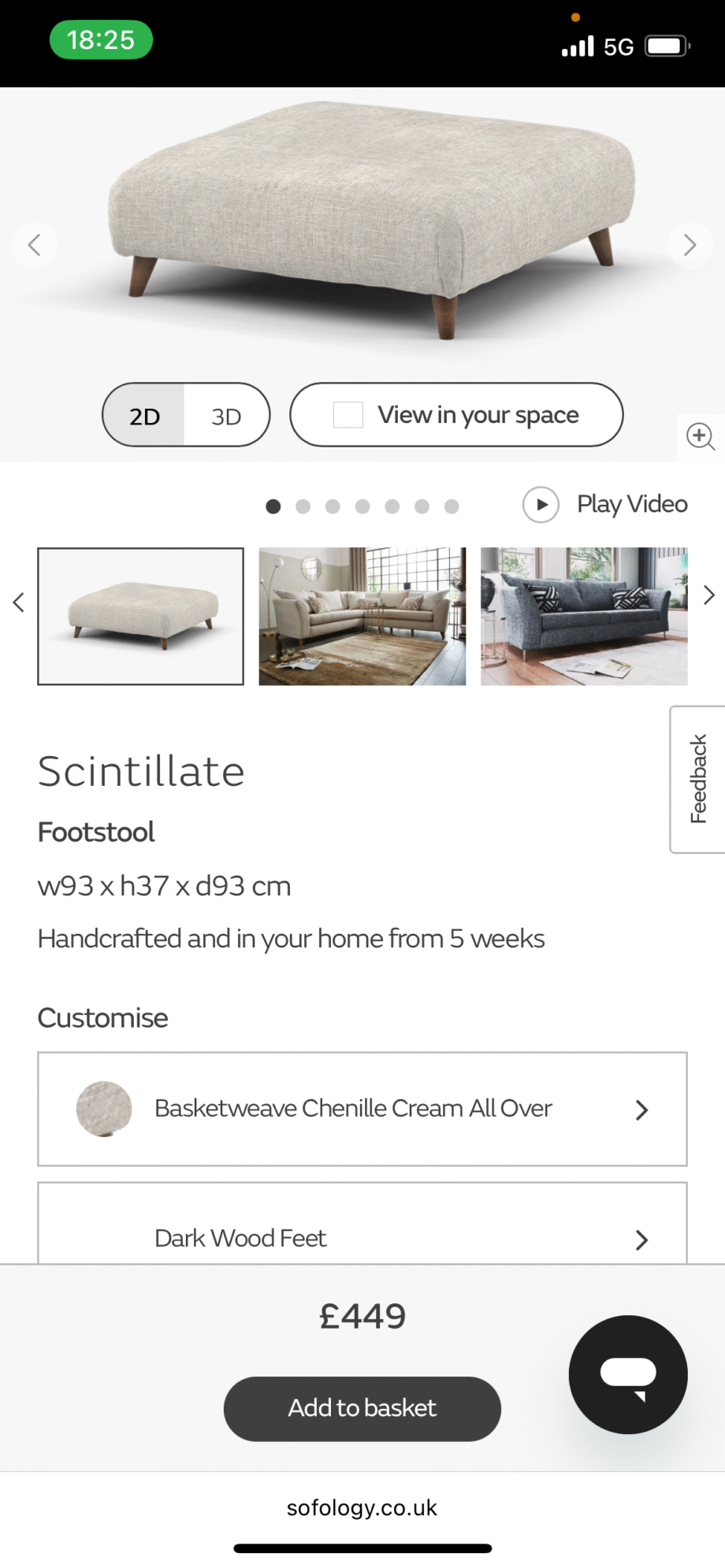 Sofology Scintillate Cream Corner Sofa