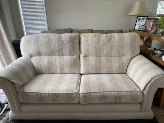 Ideal upholstery from Darlington 3 seater sofa, beige, grey fleck large stripe