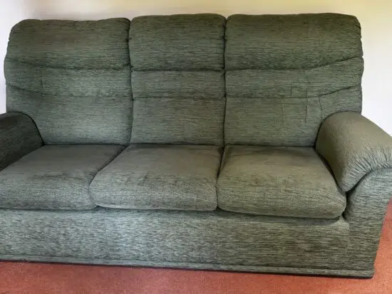 G Plan Green 3 piece suite with footstool