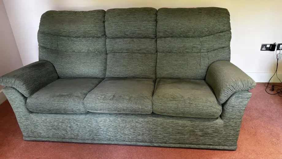 G Plan Green 3 piece suite with footstool