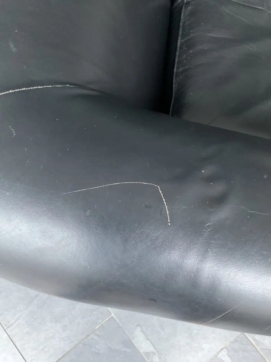 Black Leather HUGE sofa.