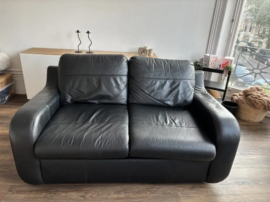 Black Leather Sofa Bed