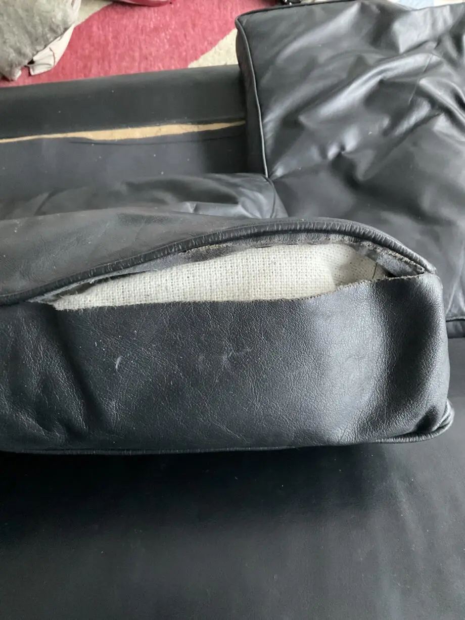 Black Leather HUGE sofa.