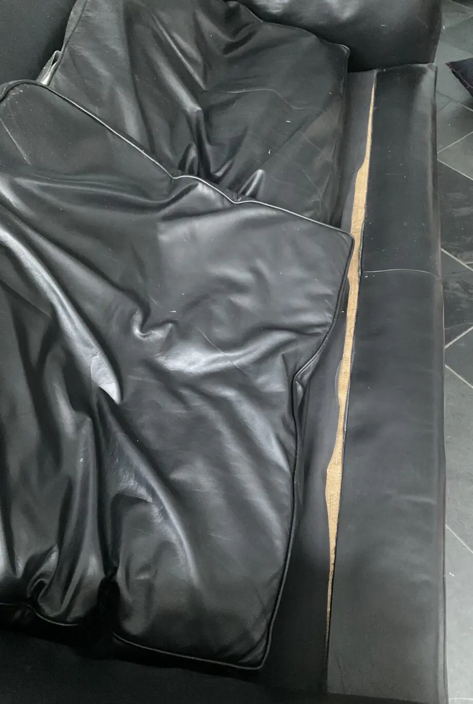 Black Leather HUGE sofa.