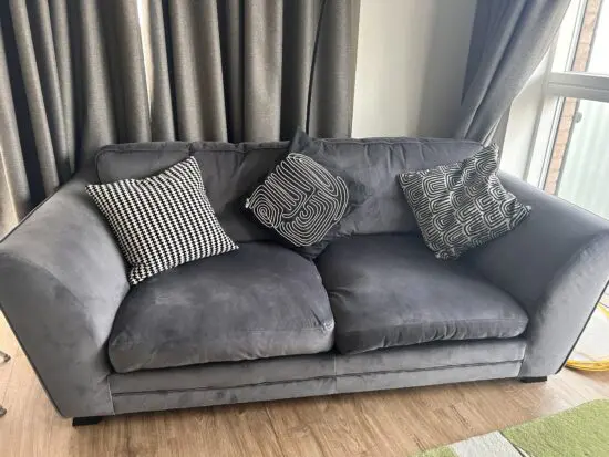 DFS Grey 2 Seater Velvet Sofa
