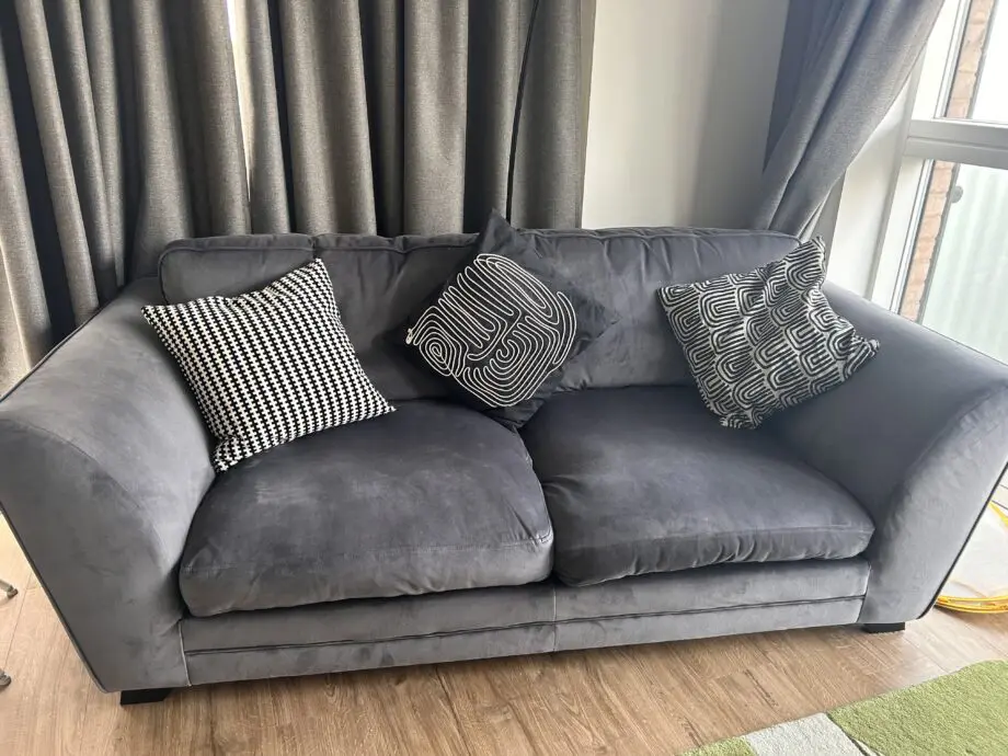 DFS Grey 2 Seater Velvet Sofa