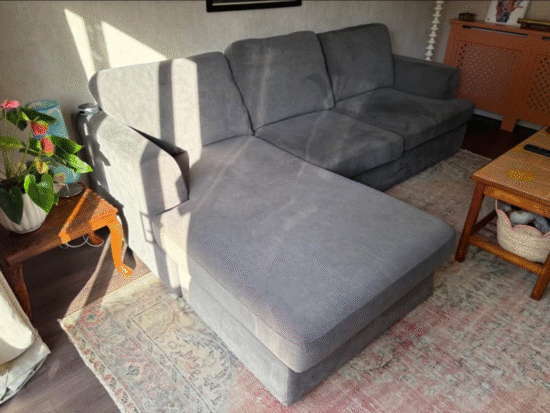 Lovely grey DFS corner sofa