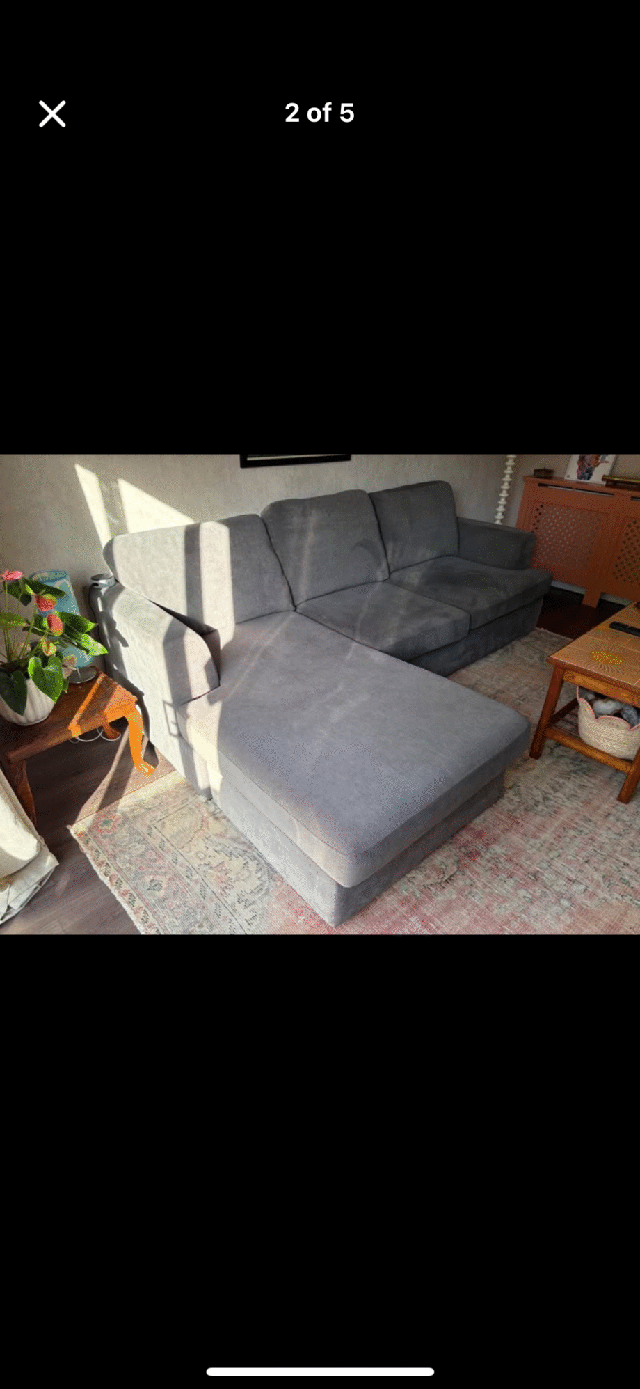 Lovely grey DFS corner sofa
