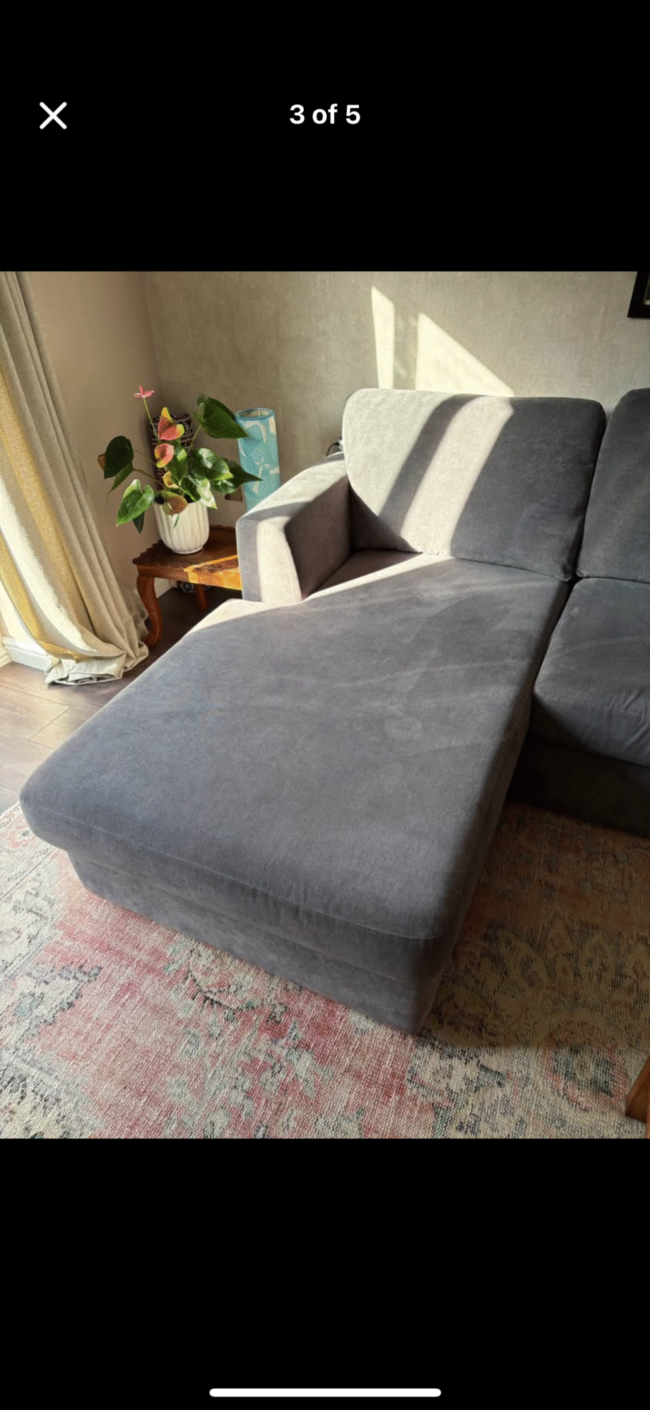 Lovely grey DFS corner sofa