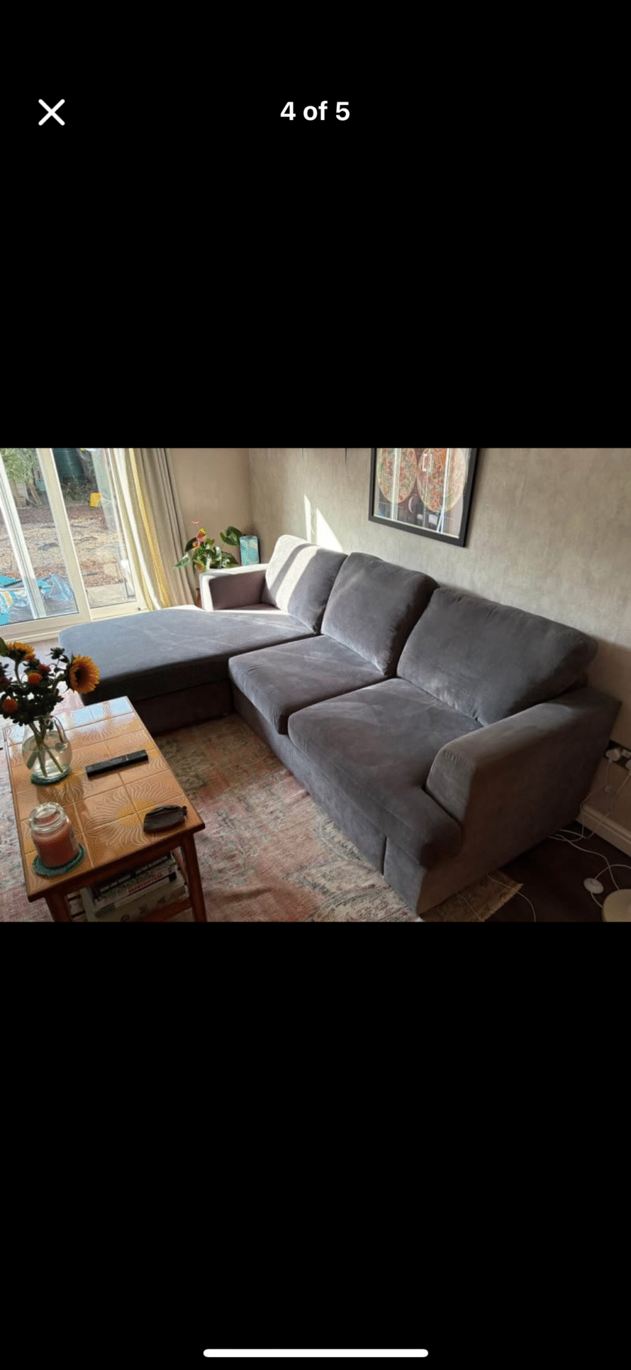 Lovely grey DFS corner sofa