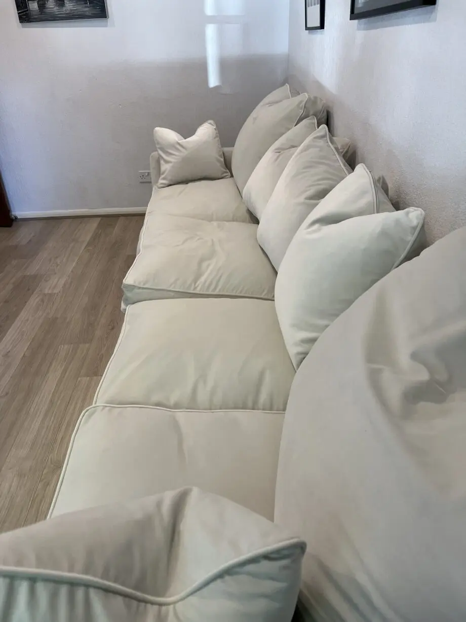 (New) DFS White Down filled pillow back 4-Seater sofa