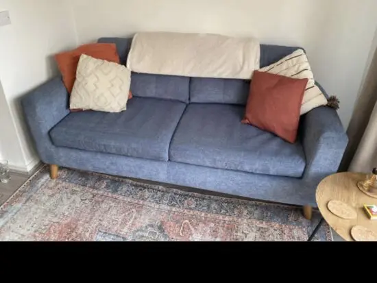 M&S Blue 3 Seater Sofa