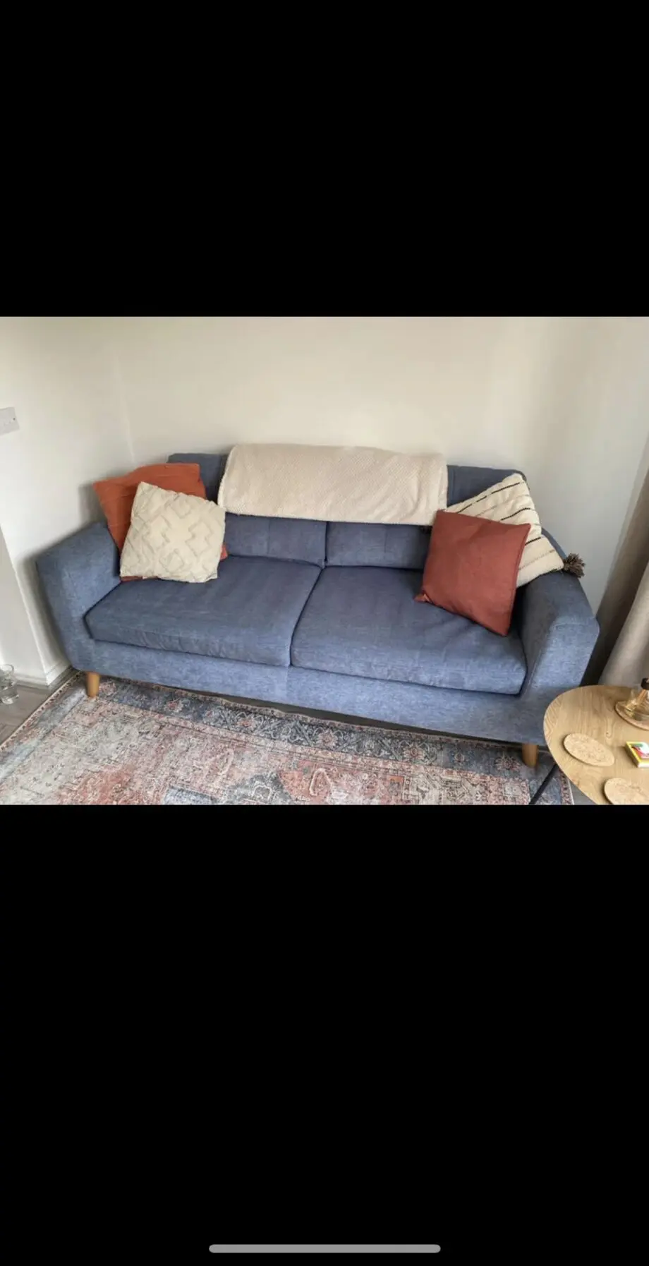 M&S Blue 3 Seater Sofa
