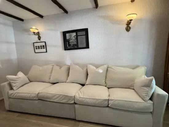 (New) DFS White Down filled pillow back 4-Seater sofa
