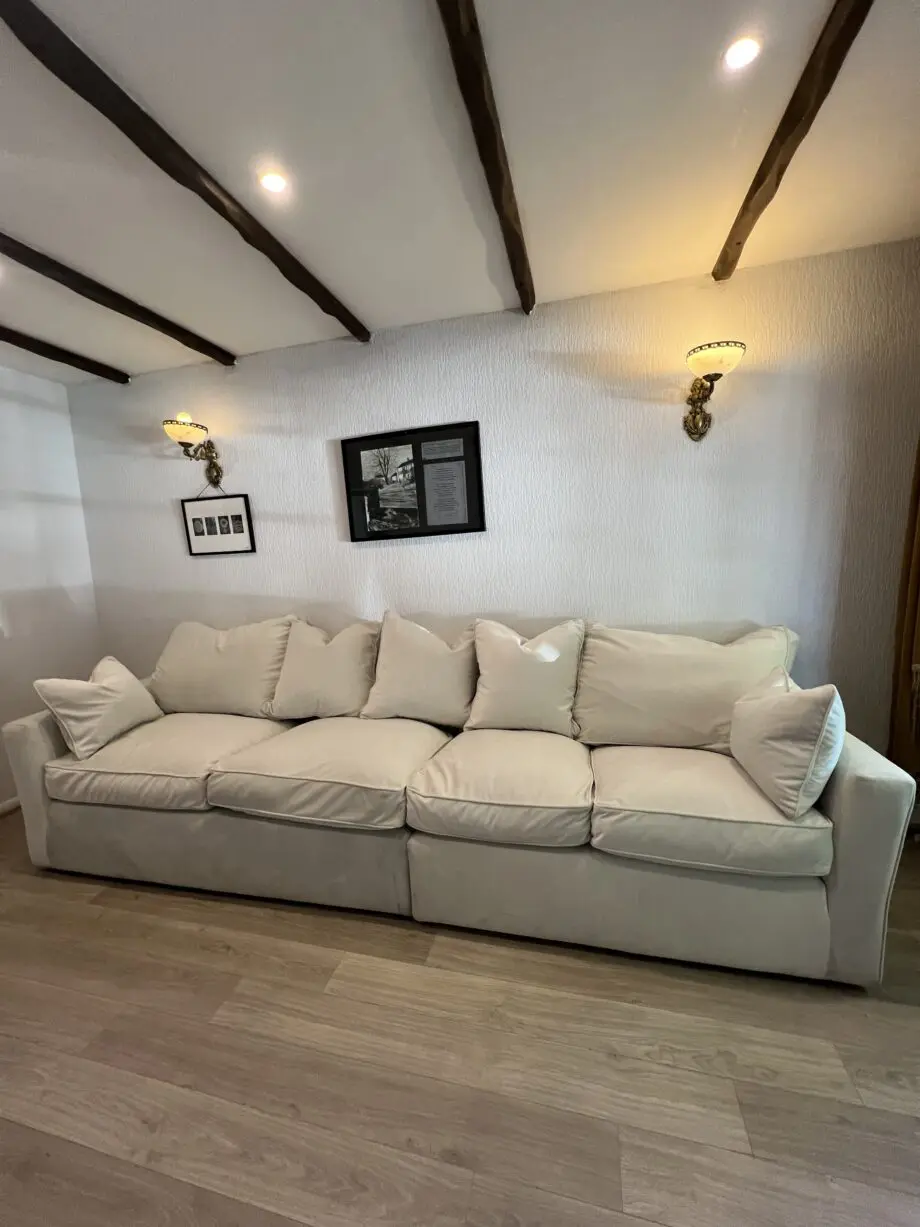 (New) DFS White Down filled pillow back 4-Seater sofa