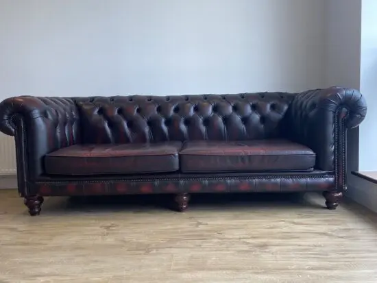 Hampton Chesterfield, Vintage Ox Blood, 3 seater