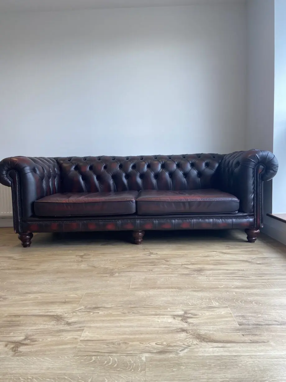Hampton Chesterfield, Vintage Ox Blood, 3 seater