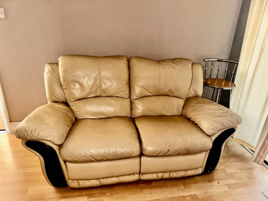 DFS Cream leather sofa set