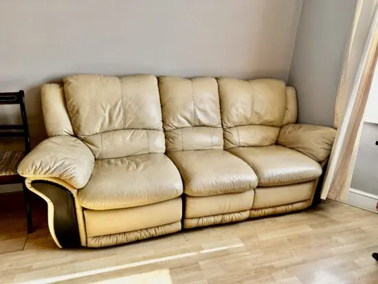 DFS Cream leather sofa set