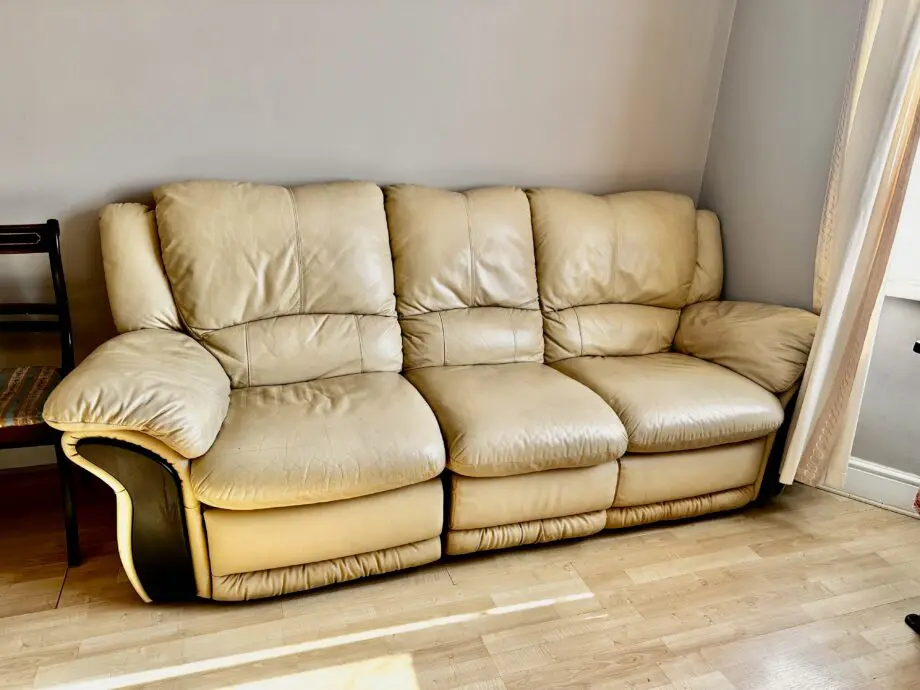 DFS Cream leather sofa set